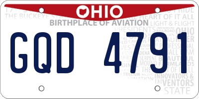 OH license plate GQD4791