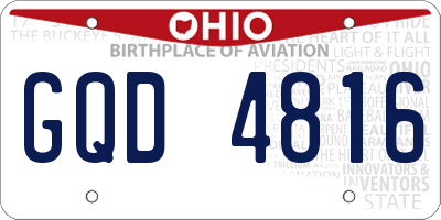 OH license plate GQD4816