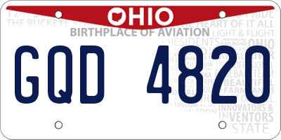 OH license plate GQD4820