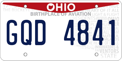 OH license plate GQD4841