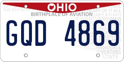 OH license plate GQD4869