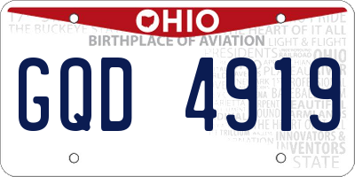 OH license plate GQD4919