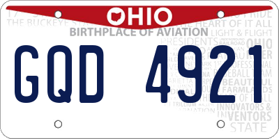 OH license plate GQD4921