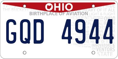 OH license plate GQD4944