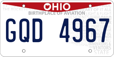 OH license plate GQD4967