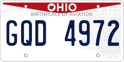 OH license plate GQD4972