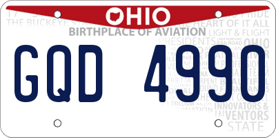 OH license plate GQD4990