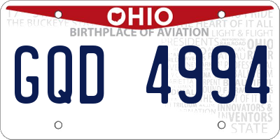 OH license plate GQD4994