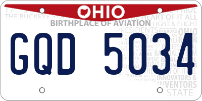 OH license plate GQD5034