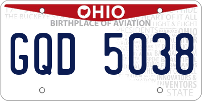 OH license plate GQD5038