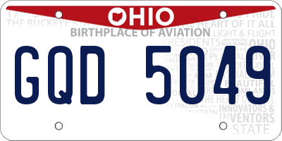 OH license plate GQD5049