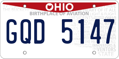 OH license plate GQD5147