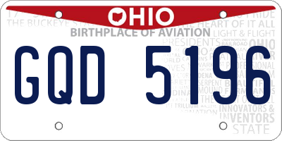 OH license plate GQD5196