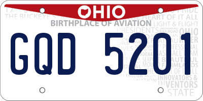 OH license plate GQD5201