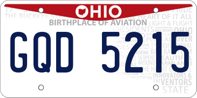 OH license plate GQD5215