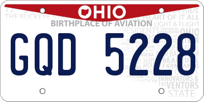 OH license plate GQD5228