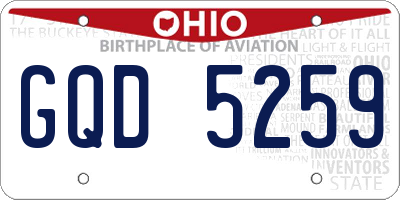 OH license plate GQD5259