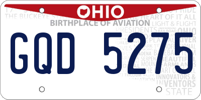 OH license plate GQD5275