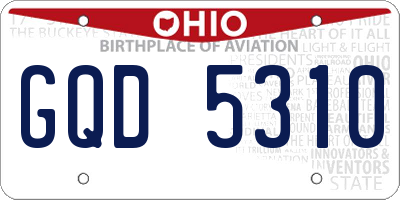 OH license plate GQD5310