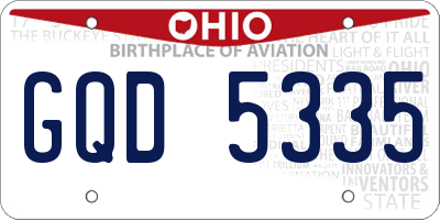 OH license plate GQD5335