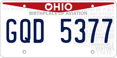 OH license plate GQD5377