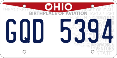 OH license plate GQD5394