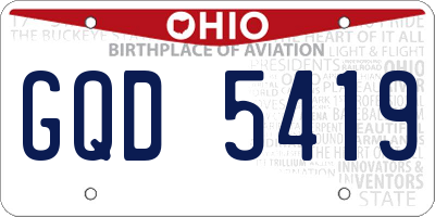 OH license plate GQD5419