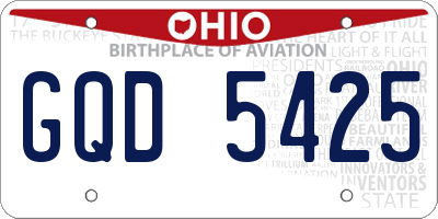 OH license plate GQD5425