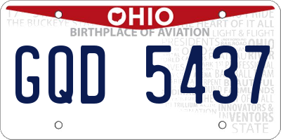 OH license plate GQD5437
