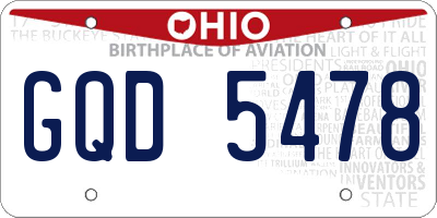 OH license plate GQD5478