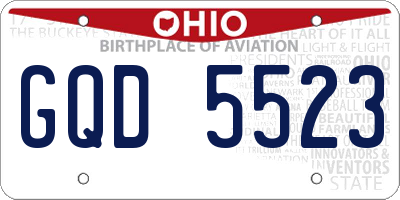 OH license plate GQD5523