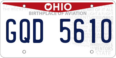 OH license plate GQD5610