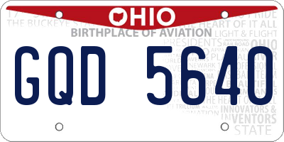 OH license plate GQD5640