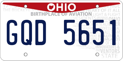 OH license plate GQD5651