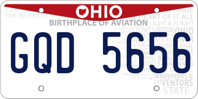 OH license plate GQD5656