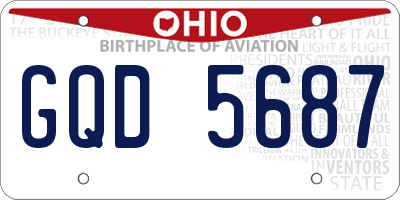 OH license plate GQD5687