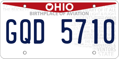 OH license plate GQD5710
