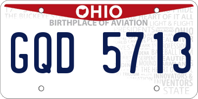 OH license plate GQD5713