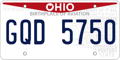 OH license plate GQD5750
