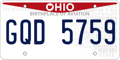 OH license plate GQD5759