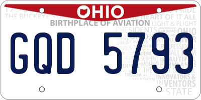 OH license plate GQD5793