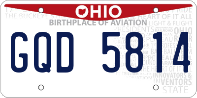 OH license plate GQD5814