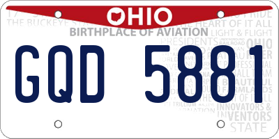 OH license plate GQD5881