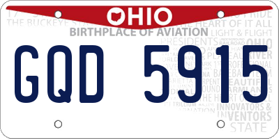 OH license plate GQD5915