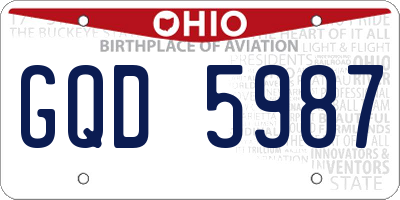 OH license plate GQD5987