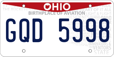 OH license plate GQD5998