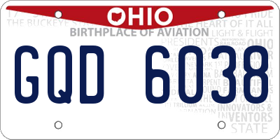 OH license plate GQD6038