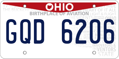 OH license plate GQD6206