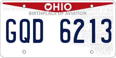 OH license plate GQD6213