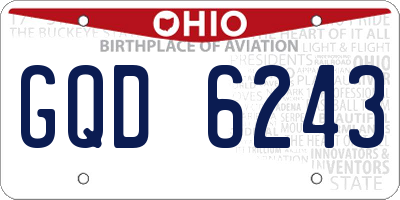 OH license plate GQD6243